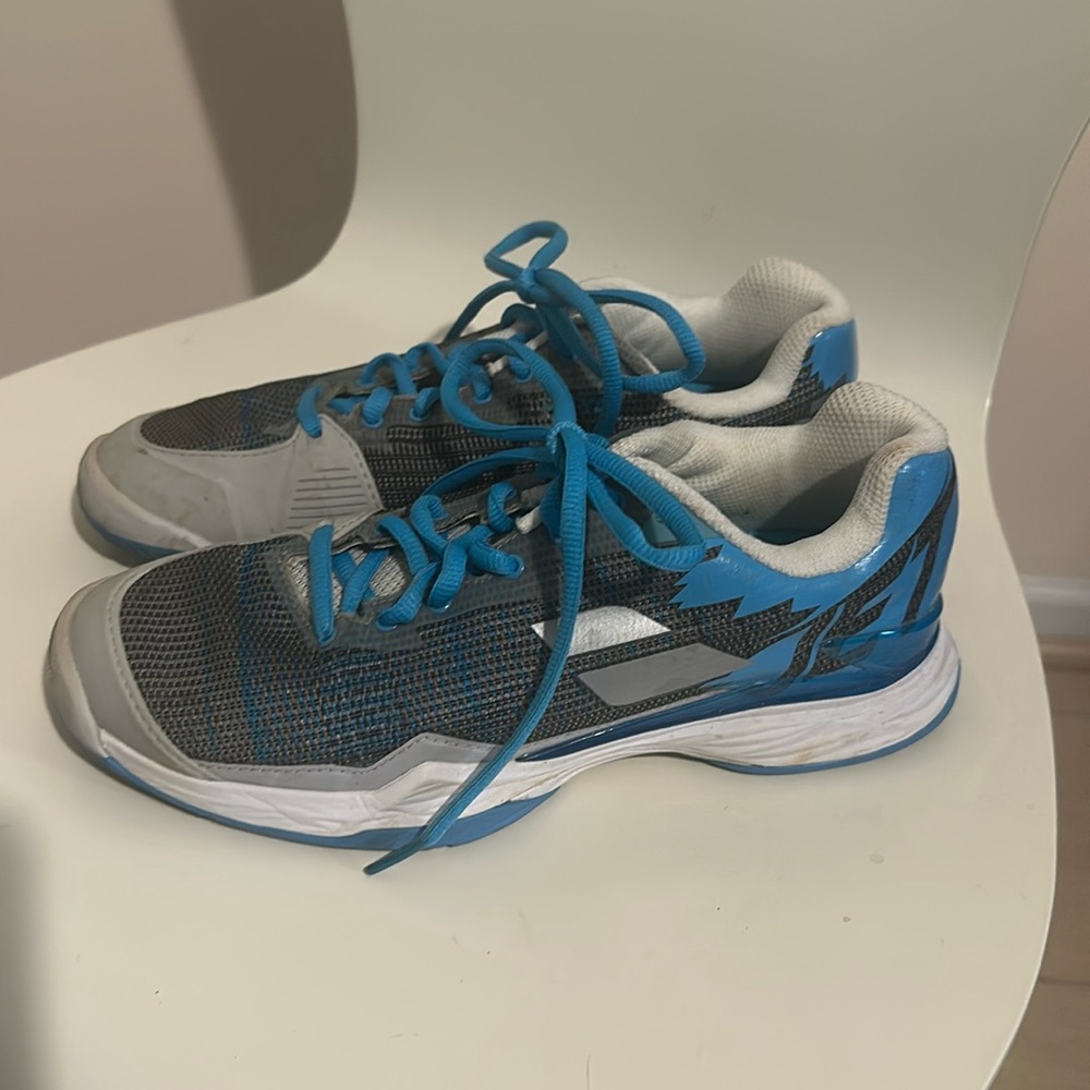 Babolat Jet Mach I All Court Womens Tennis Shoes (Silver-Horizon Blue) Size 7.5
